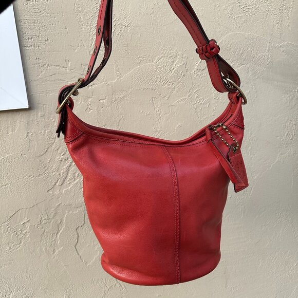 Coach Handbags - 🌶️Coach Bleecker Tattersall Leather Bucket Duffle Bag🌶️